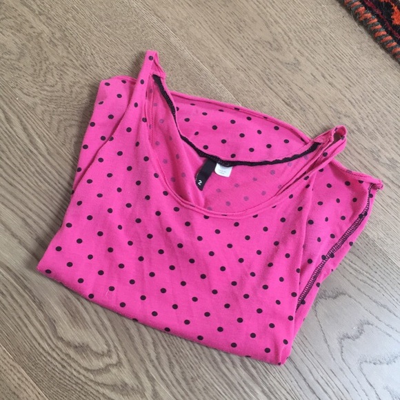 Pink polka dot tank top - Picture 1 of 3